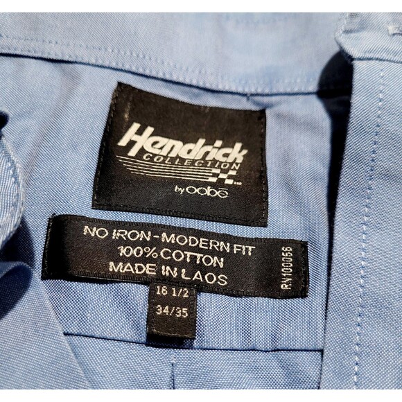 Team Hendrick Collection By Oobe Men's 16 1/2 34/35 L/S Blue Employee Tech Shirt - Picture 6 of 12